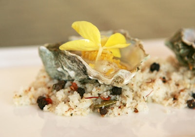 Kumomoto oyster with preserved lemon mignonette.