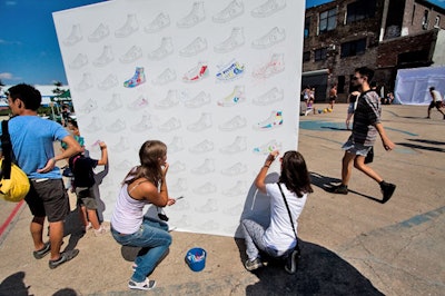 Interactive displays from sponsoring brands such as Converse paved the way for future business between JellyNYC and event partners.