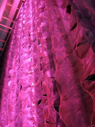 Confetti Cloth drapery is made of iridescent organza