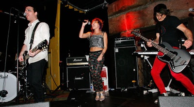 The band Shiny Toy Guns performed in Boston's Paris Hall at Ned Devine's Faneuil Hall Marketplace.