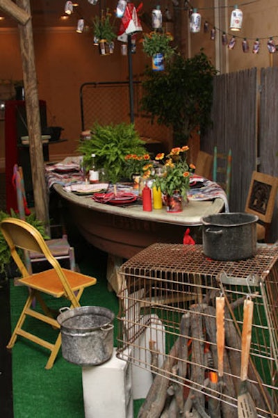 Hello Florida! contributed a tabletop design that repurposed a rowboat as a table.