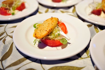 Servers in the Governor's Room offered dishes like heirloom tomato salad with buffalo mozzarella fondue.
