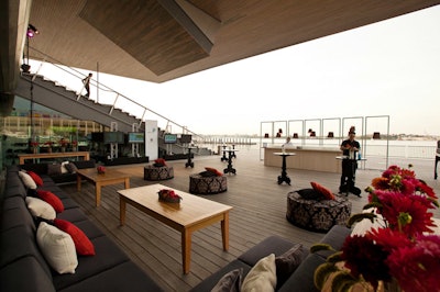 The I.C.A.'s deck overlooking the Inner Harbor provided ample seating space and scenic refuge.