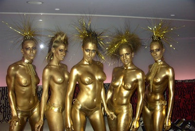 For Jay-Z's 2003 after-party in New York, gilded models posed at his club 40/40.