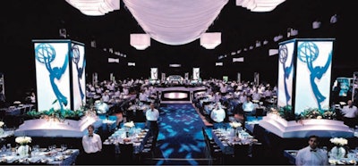 The main dining hall at the 2007 Governors Ball relied heavily on silhouettes and veils.