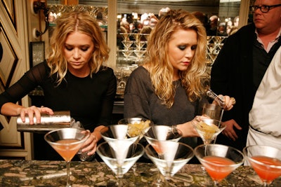 At one point, security had to block the bar area in Bergdorf Goodman, where actresses and designers Mary-Kate and Ashley Olsen were bartending.