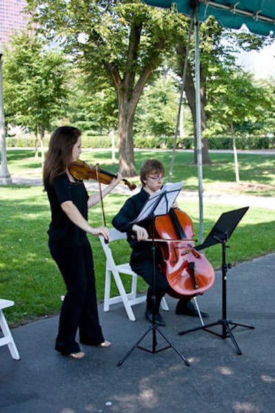 Local students scored the reception with classical music.
