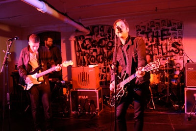 The Montreal band the Stills, featured in Holt Renfrew's new videos, played for guests at the Burroughes Building.