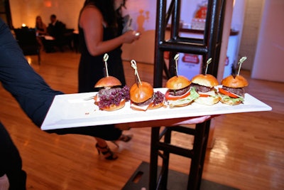 Holt Renfrew executive chef Corbin Tomaszeski created a menu with items like mini burgers, bacon-wrapped shrimp, mini grilled cheese sandwiches, and crabcakes.