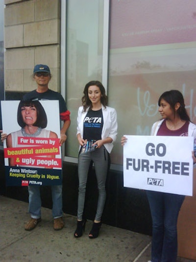 The inevitable PETA demonstration let me know I was in the right place in Queens.