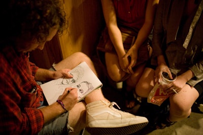 Other shops and designers around Bird's Grand Street store participated, customizing items, selling sketches, and painting faces.