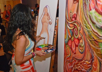 Local artist Eva Ruiz created new paintings on site.