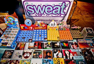 Sweat Records' pop-up shop inside the event sold music, graphic T-shirts, and more.