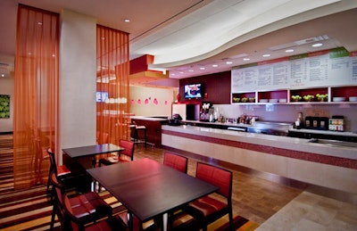 The casual Bistro restaurant has an American menu.