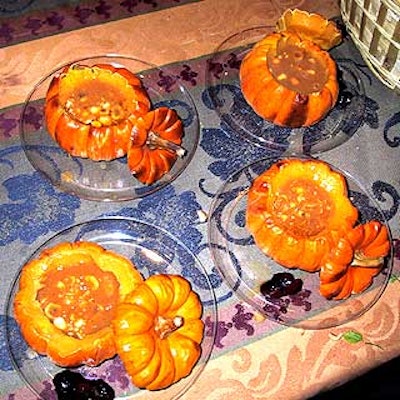 Olives' offering was a roasted sugar pumpkin bisque with foie gras, cranberry chutney and toasted hazelnuts, served inside hollowed-out mini-pumpkins.