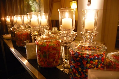 Kelly Austing, In Style's manager of creative development, included a candy bar—a staple at the magazine's events in Hollywood—for the first time at the Windsor Arms this year.