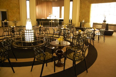Cocktail tables and honeycomb chairs filled the Round Room, the venue for the Grey Goose-sponsored after-party.