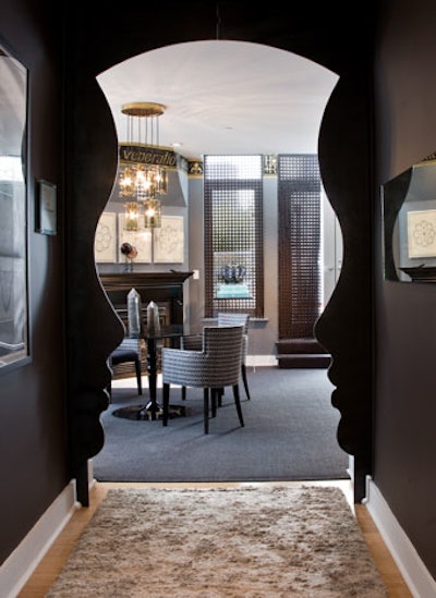 Richard Mishaan's King Henry bachelor pad includes large female facial silhouettes in the entryway.