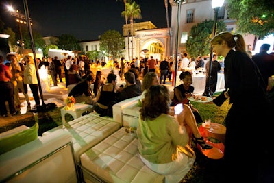 Guests joined the courtyard party after the screenings in the Paramount Theater.