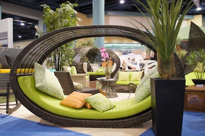 Miami-based outdoor furniture design company Neoteric Contract combined bright tropical colors traditionally seen in South Florida with dark wicker furniture, which designers said is becoming more popular.