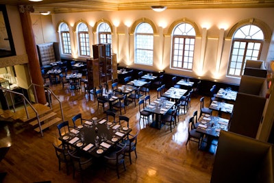 The main dining room seats 110 or holds 200 for receptions.
