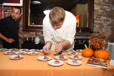 The offering from Art Smith's Table 52 restaurant was barbecued pork ribs with coleslaw.