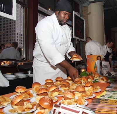 Rockit Bar & Grill provided mini pulled-pork sandwiches with truffled potato chips and coleslaw.