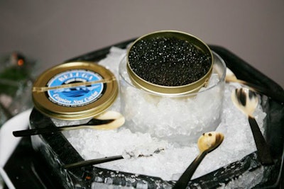 Eatertainment served Beluga caviar in ice sculptures.