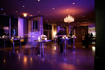 Purple lighting filled the venue, on the 51st floor of the Manulife Centre.