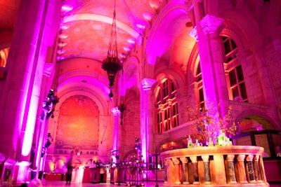 L & M Sound & Light filled the cavernous venue with pink and orange hues.