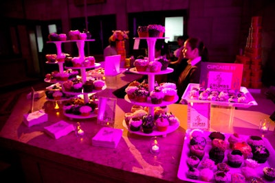 Crumbs bakery sponsored the dessert bar with a variety of cupcakes.