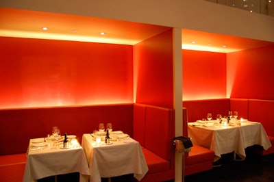 Several niches in the main dining room are suitable for small, semiprivate groups.