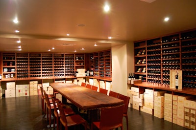 The wine cellar seats 14.