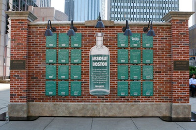 Each of the tiles has a handwritten favorite Boston moment from famous Bostonians such as Amy Poehler, Nancy Kerrigan, and Mayor Thomas Menino.