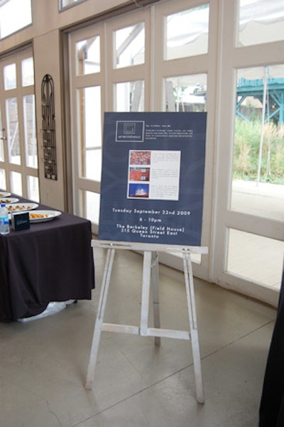 An easel positioned at the entrance to the Field House displayed information about the artists.