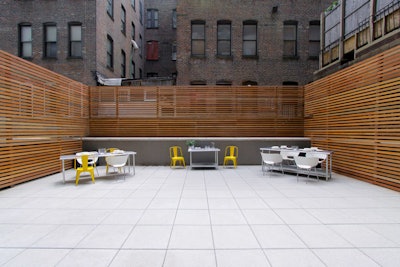 The 1,000-square-foot private garden adjoinins the gallery.