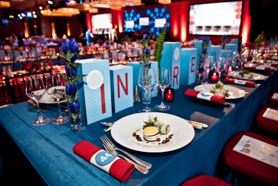 On closer inspection, the centerpieces detailed information about hospital programs that would benefit from the event.