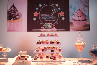 Famous Cupcakes set up a mini cupcake station.