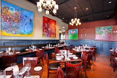 The artwork on the walls at the Urbanite Bistro changes monthly to showcase different local artists.