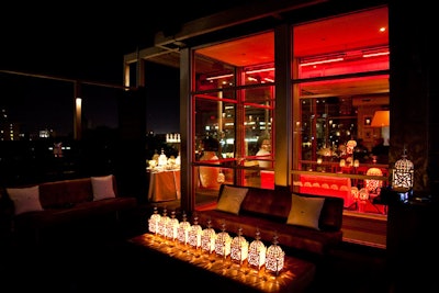 Moroccan lanterns lit up the rooftop at the Spoke Club.