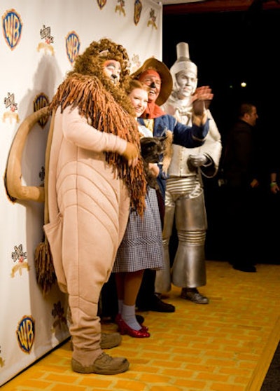 Replacing the typical red carpet, a yellow brick version covered the ground in front of the step-and-repeat.