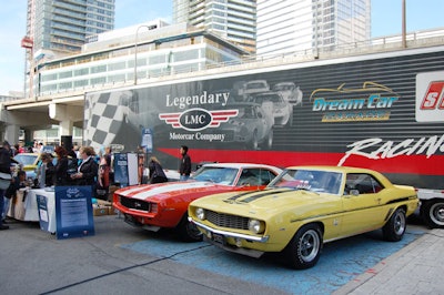 Vintage cars sat outside Harbour Sixty, the site of the kick-off to the scavenger hunt.