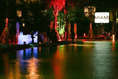 3B Productions used colored lighting to illuminate the pool deck.