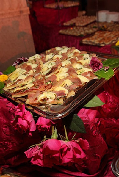Jewell's offerings included antipasti of marinated artichokes and prosciutto.