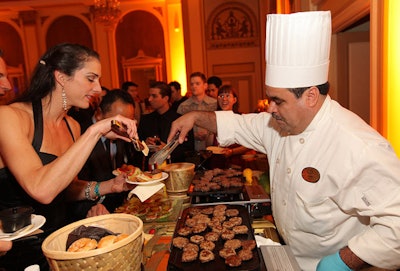 Miniature sirloin and turkey burgers were also on offer in the Empire ballroom.