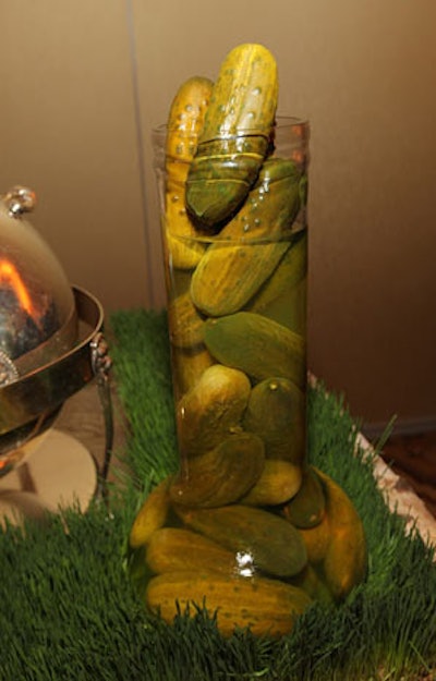 At a food station decked with jars of giant pickles, chefs prepared classic deli sandwiches such as Reubens and Monte Cristos.