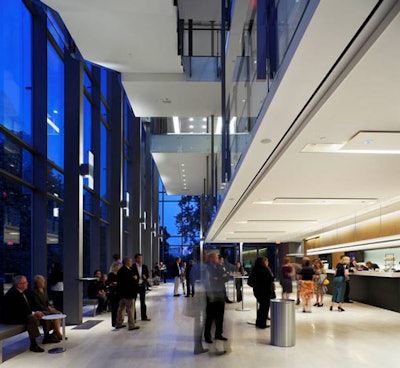 Koerner Hall's main lobby holds 200 for dinner and 250 for receptions.