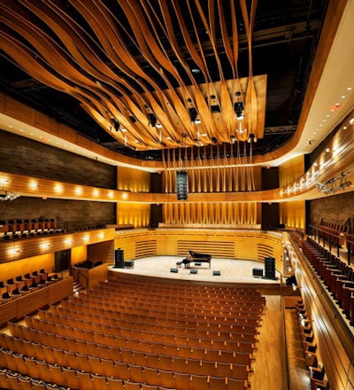 Koerner Hall can accommodate dinners for 100 on the stage and receptions for 117.