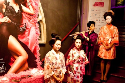 Models dressed as geishas welcomed guests to the event.