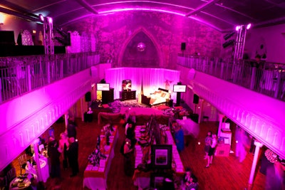 Pink lighting filled the venue.
